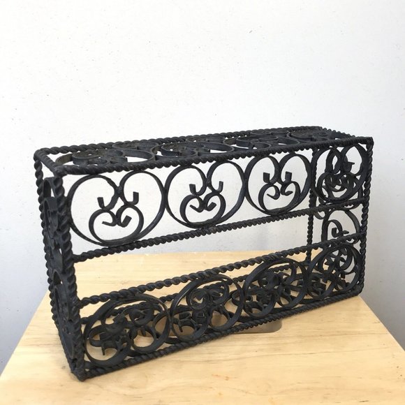 Cast Iron Ornate Rustic Primitive Tissue Box Napkin Holder Cover Farmhouse Decor - Picture 6 of 11